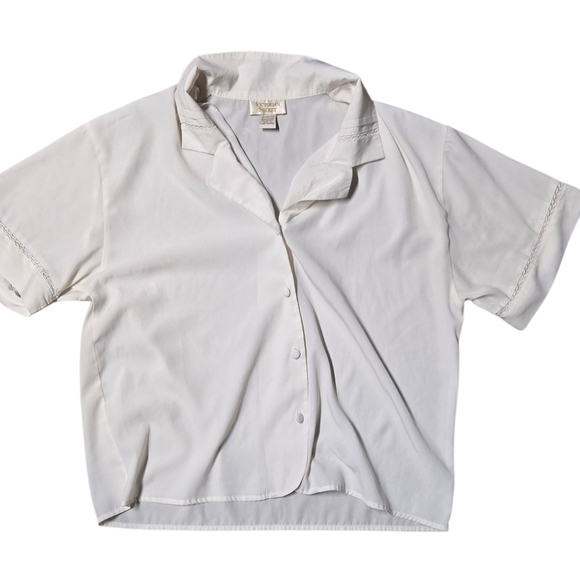 Victoria's Secret Cream Blouse Button Up Size Large Vintage - Picture 1 of 6